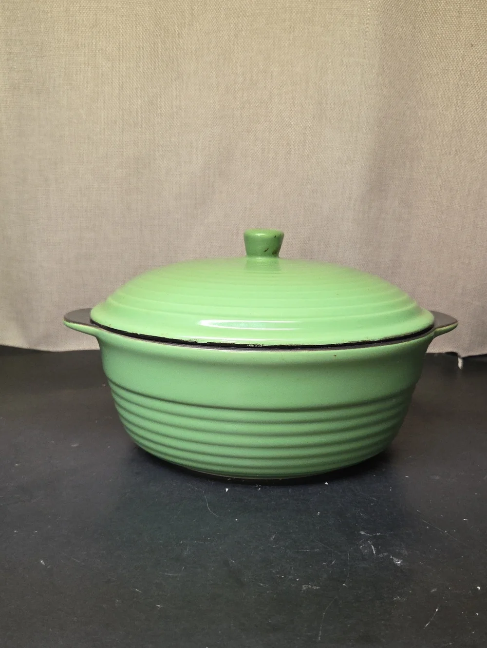 Pinnacle Green Round Ceramic Non-Stick Covered‎ Dutch Oven Pot w/ Lid